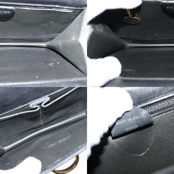 CELINE Hand Bag Leather Black Gold - Picture 12 of 12